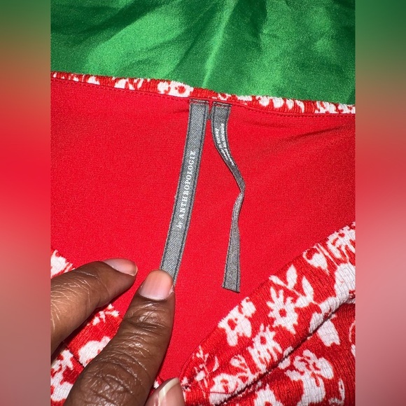 Anthropologie Red and White Flutter Sleeve Ruched Blouse size XS - Picture 5 of 7